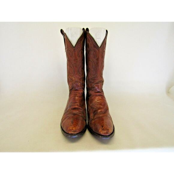 Dan Post Mens Size 10 D Brown All Leather Ostrich Claw Western Cowboy Boots main image 4